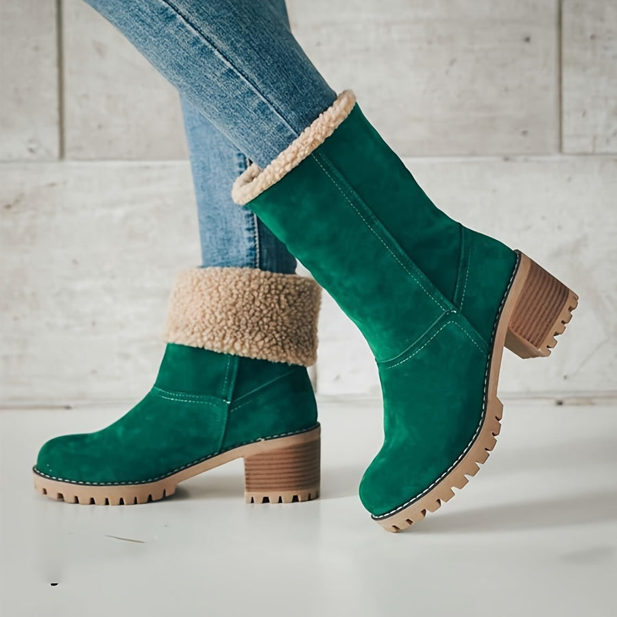 Xiomara | Fleece Lined Block Heel Ankle Boots