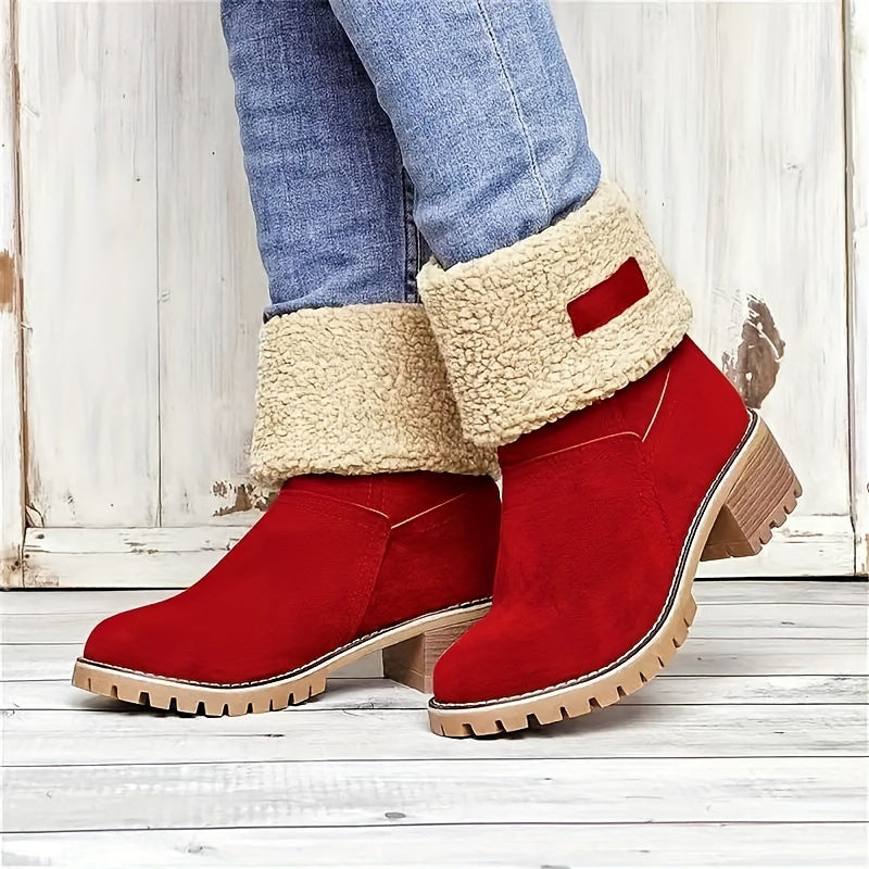 Xiomara | Fleece Lined Block Heel Ankle Boots