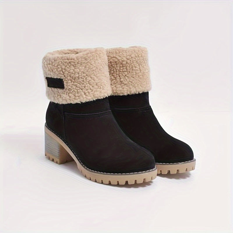 Xiomara | Fleece Lined Block Heel Ankle Boots