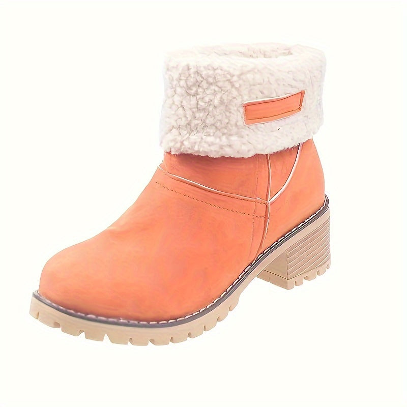 Xiomara | Fleece Lined Block Heel Ankle Boots