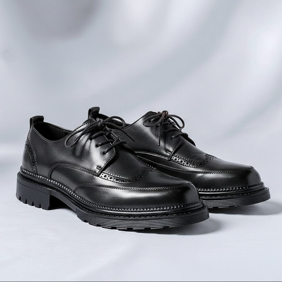 Brogue Lug Sole Derby Shoes for Men