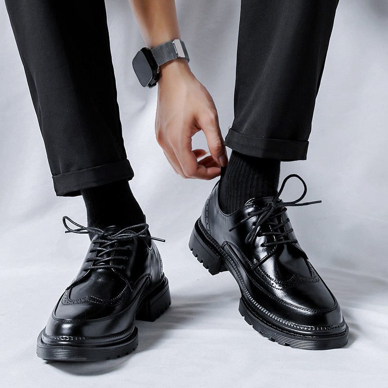 Brogue Lug Sole Derby Shoes for Men