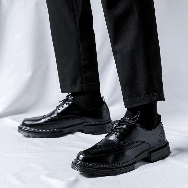 Brogue Lug Sole Derby Shoes for Men