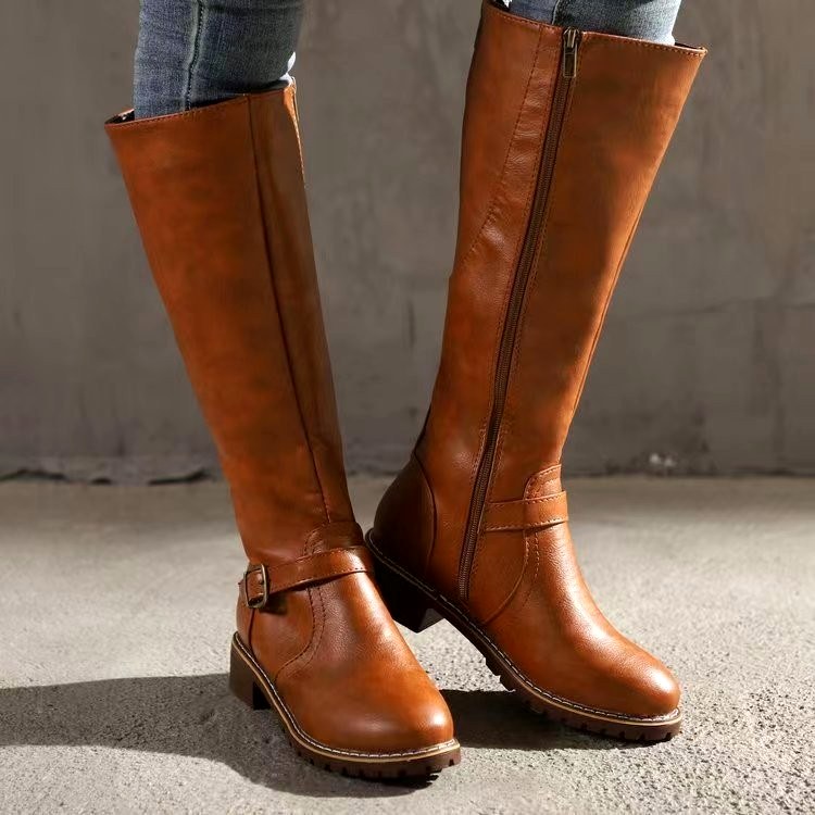 Bronte - Women’s Knee-High Lug Sole Riding Boots