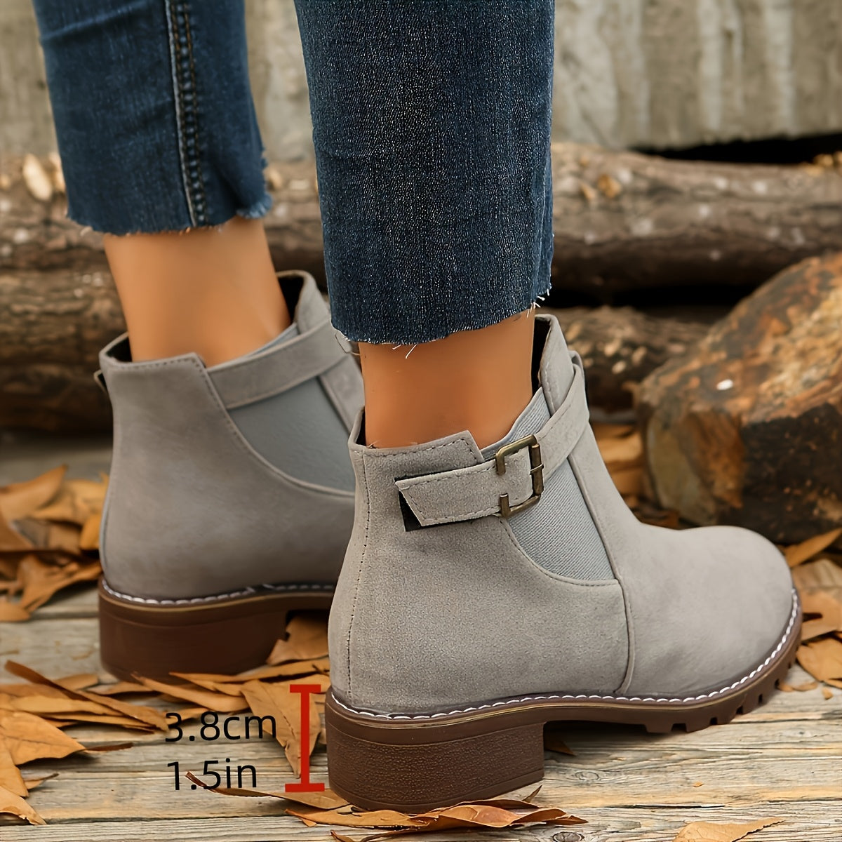 Brielle | Buckle Block Heel Ankle Boots