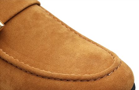 Buckle Strap Faux Suede Loafers for Men