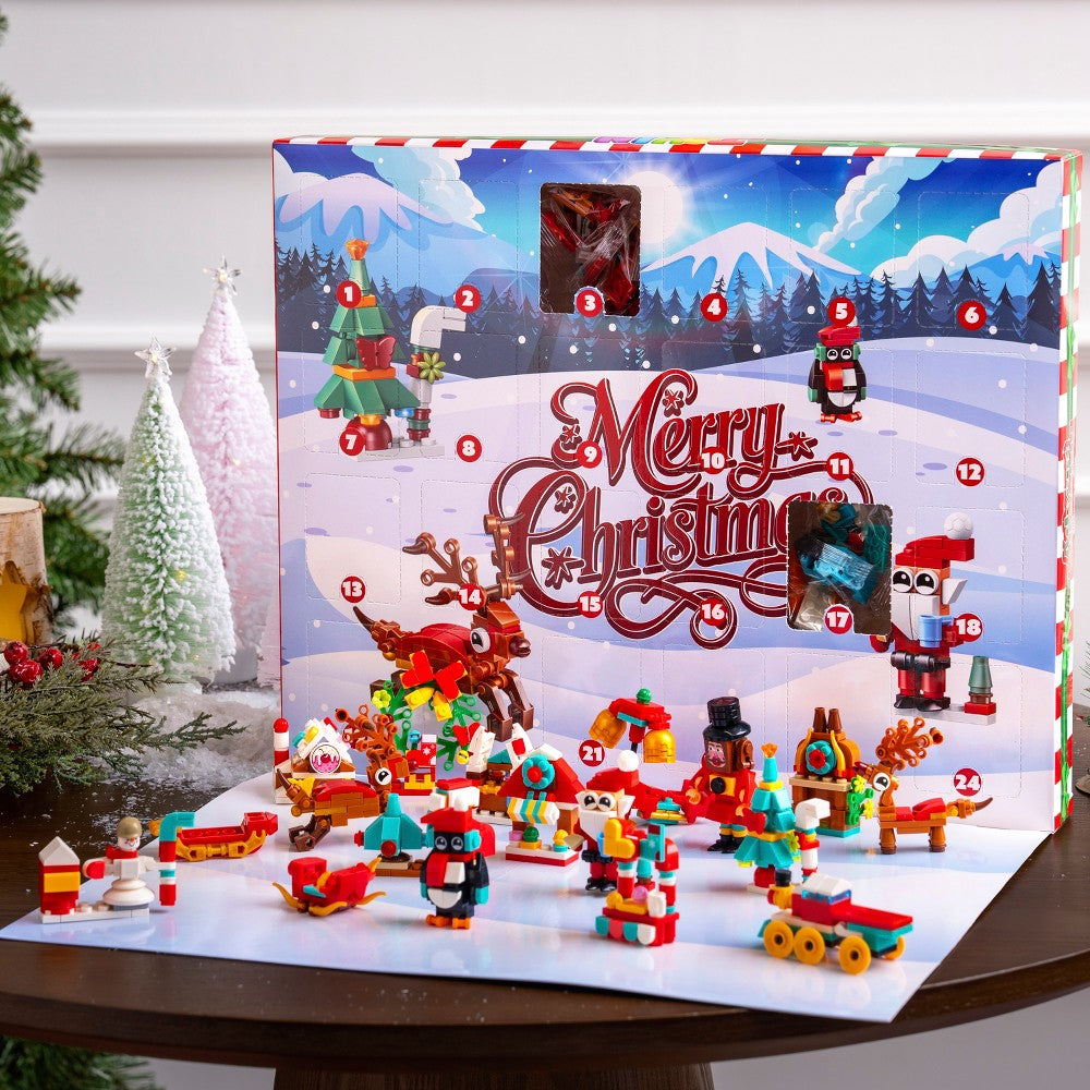 Building Brick Advent Calendar with Daily Mini Sets and Two Larger Holiday Display Models