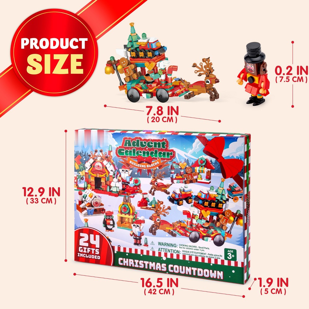 Building Brick Advent Calendar with Daily Mini Sets and Two Larger Holiday Display Models