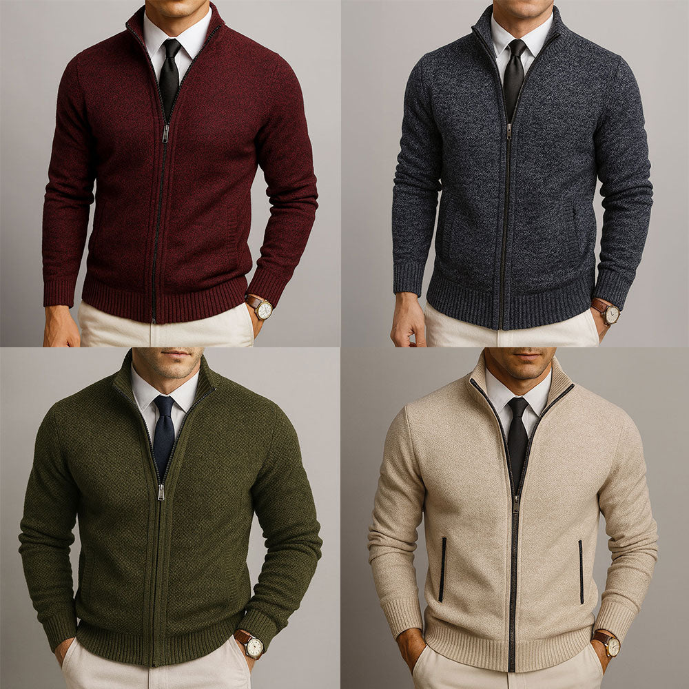 Men's Cardigan | Zip Front Long Sleeve