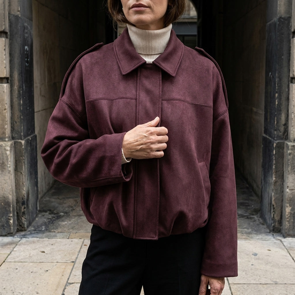 Renna Suede Bomber Jacket