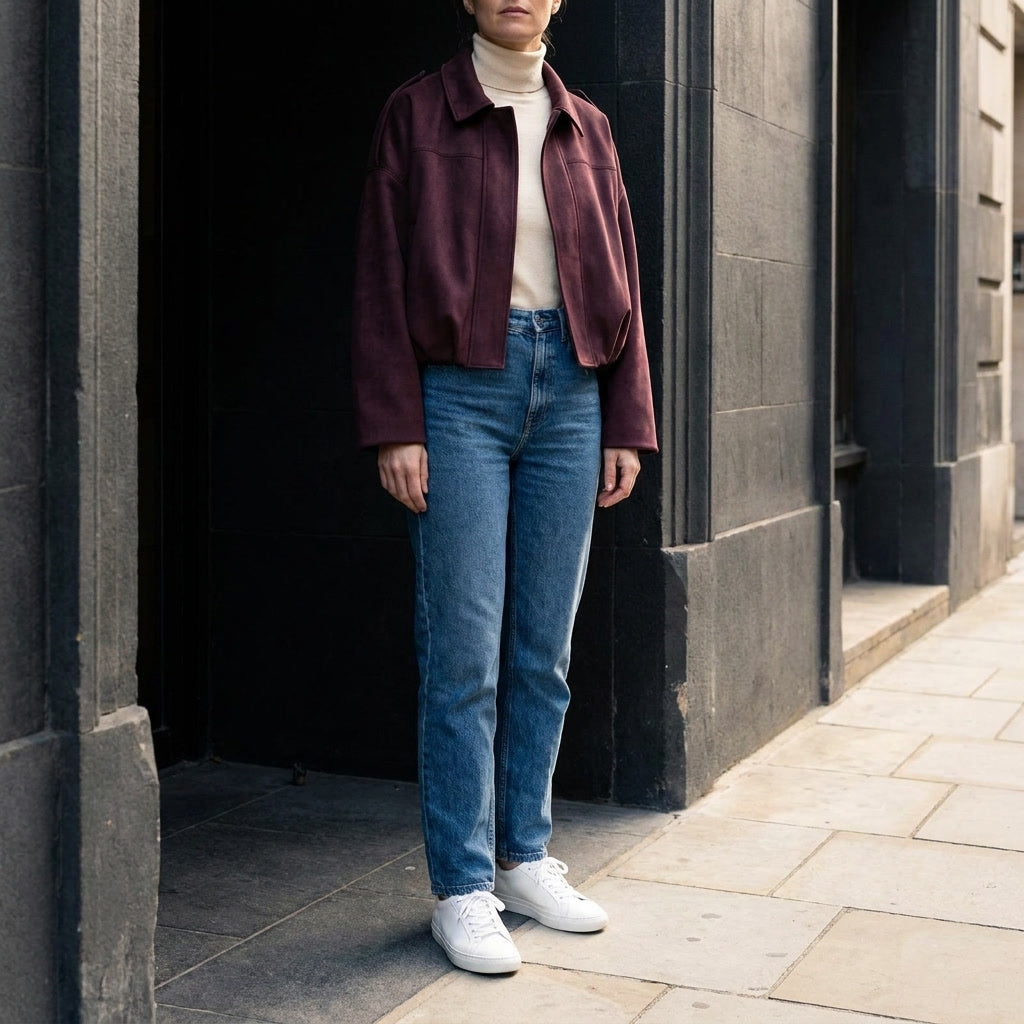 Renna Suede Bomber Jacket