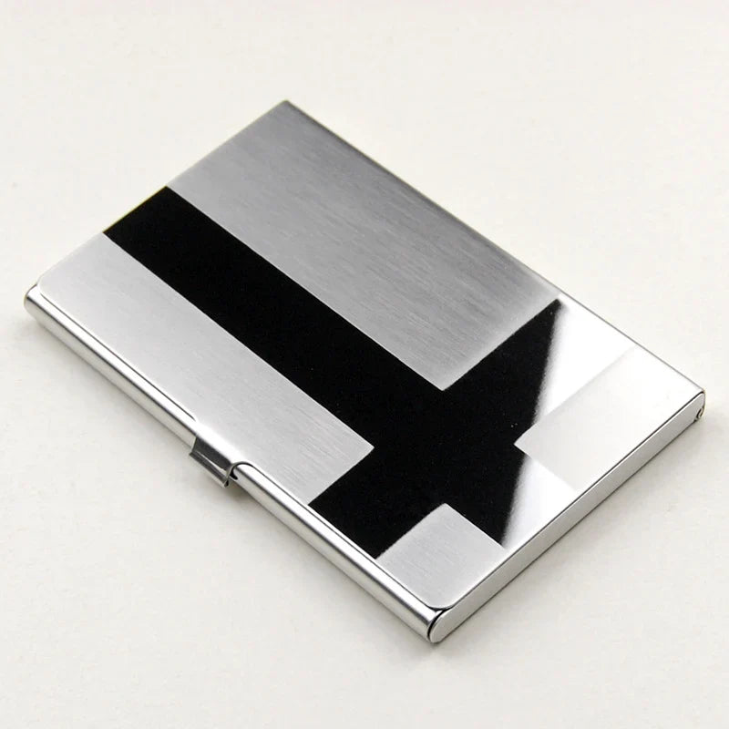 Business Card Case | Stainless Steel Wave Design | Slim & Compact