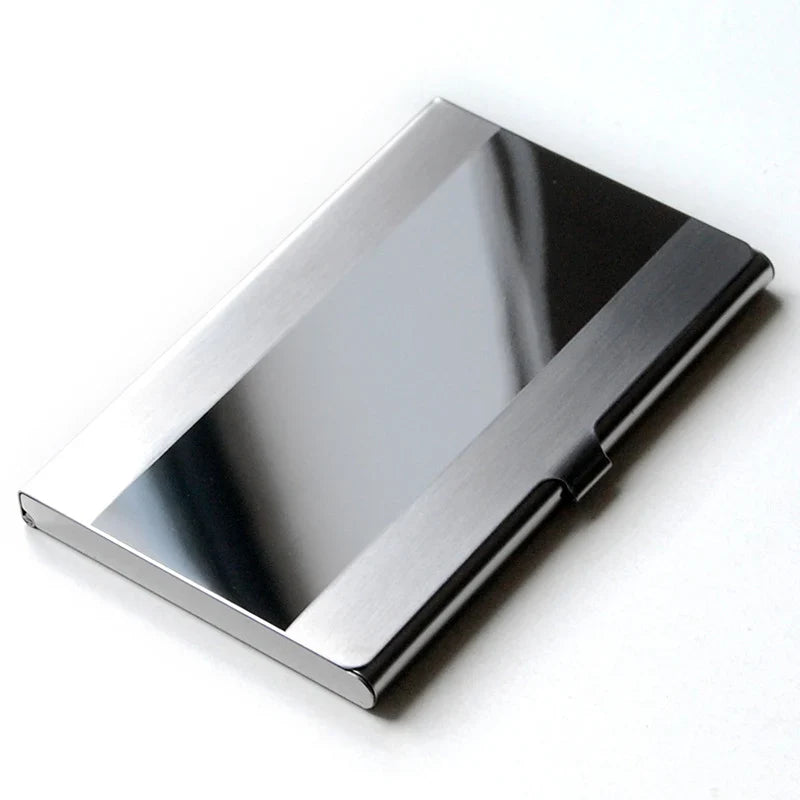 Business Card Case | Stainless Steel Wave Design | Slim & Compact