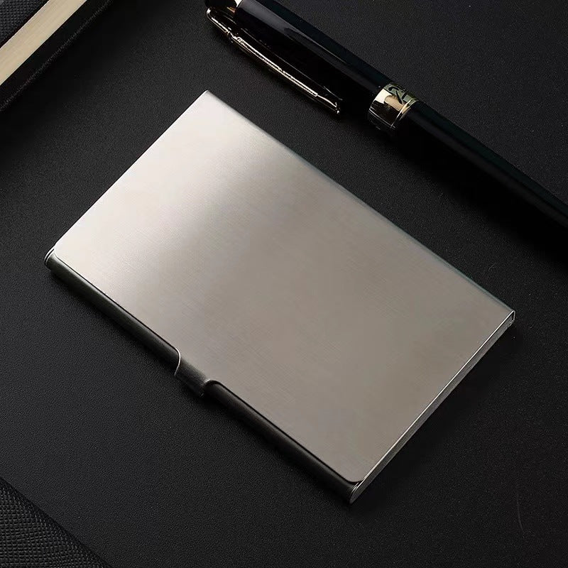 Business Card Case | Stainless Steel Wave Design | Slim & Compact