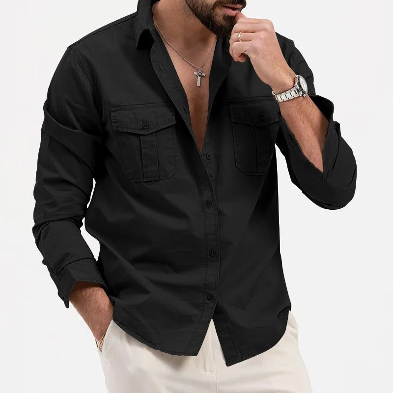Button-Down Cargo Shirt for Men