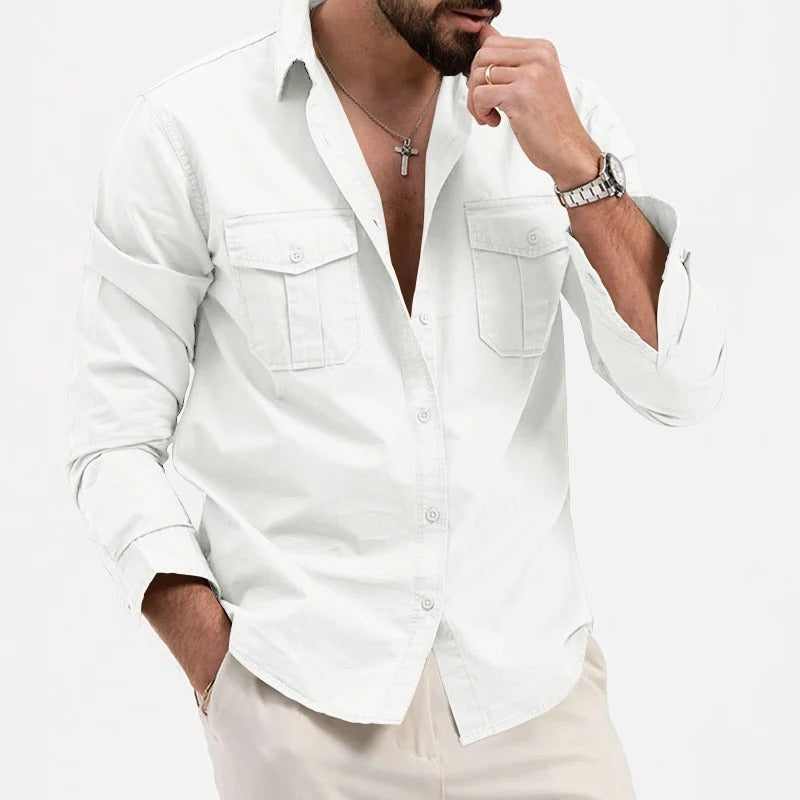 Button-Down Cargo Shirt for Men