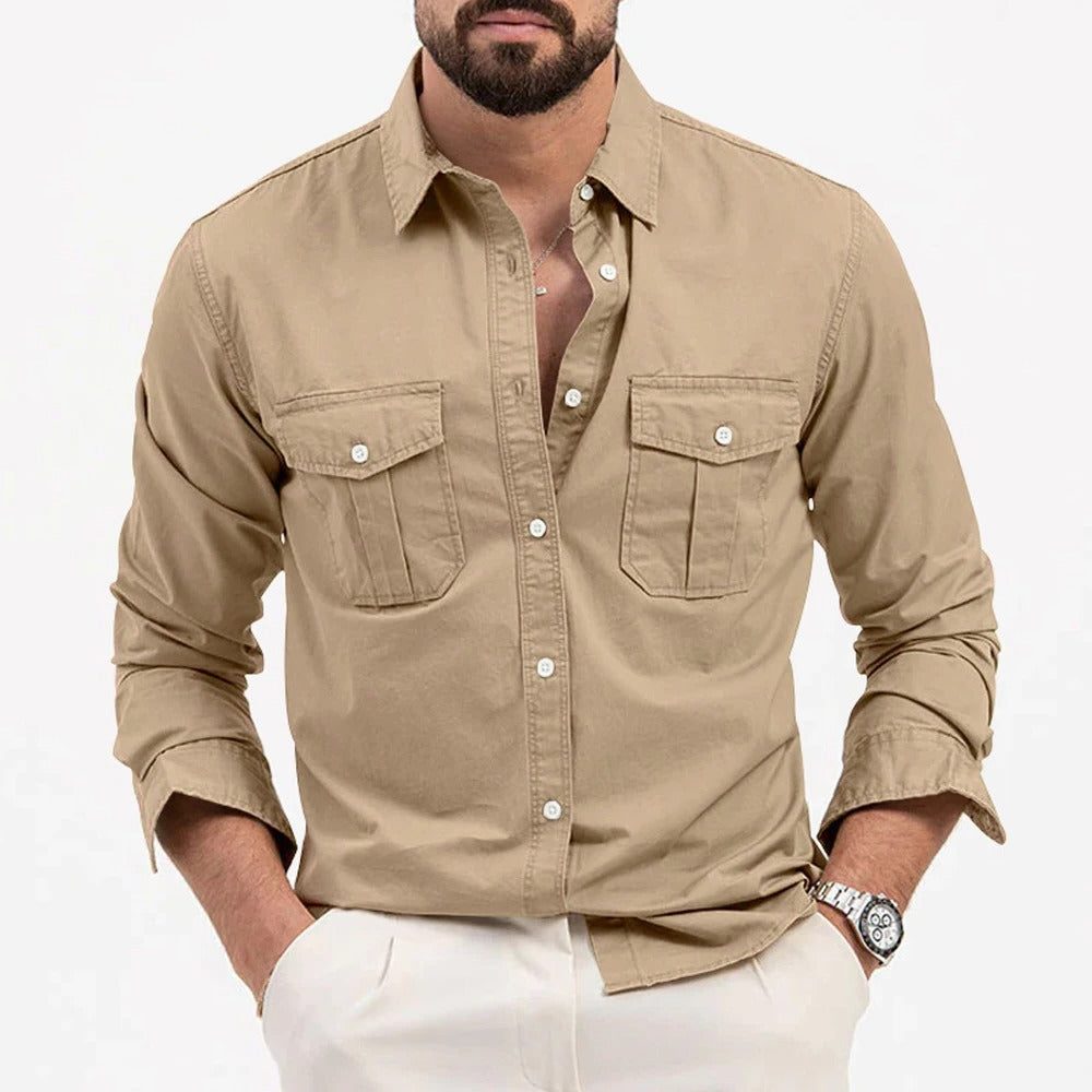 Button-Down Cargo Shirt for Men