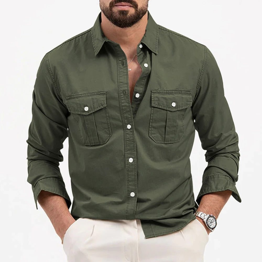 Button-Down Cargo Shirt for Men