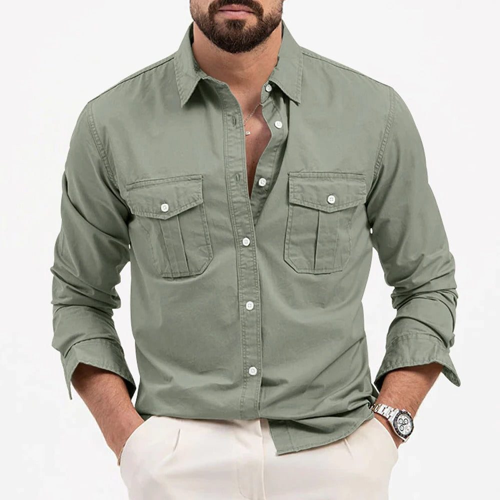 Button-Down Cargo Shirt for Men