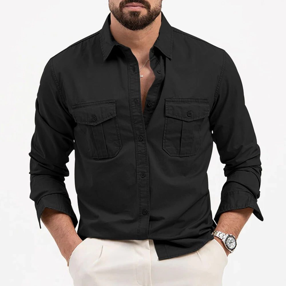 Button-Down Cargo Shirt for Men