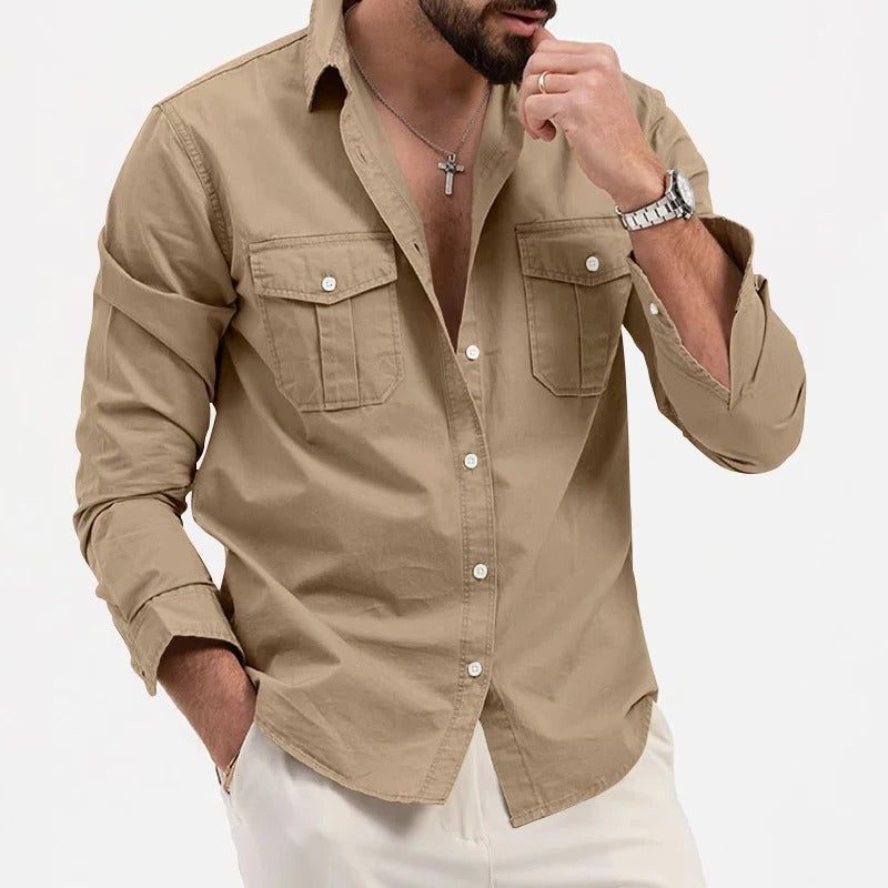 Button-Down Cargo Shirt for Men
