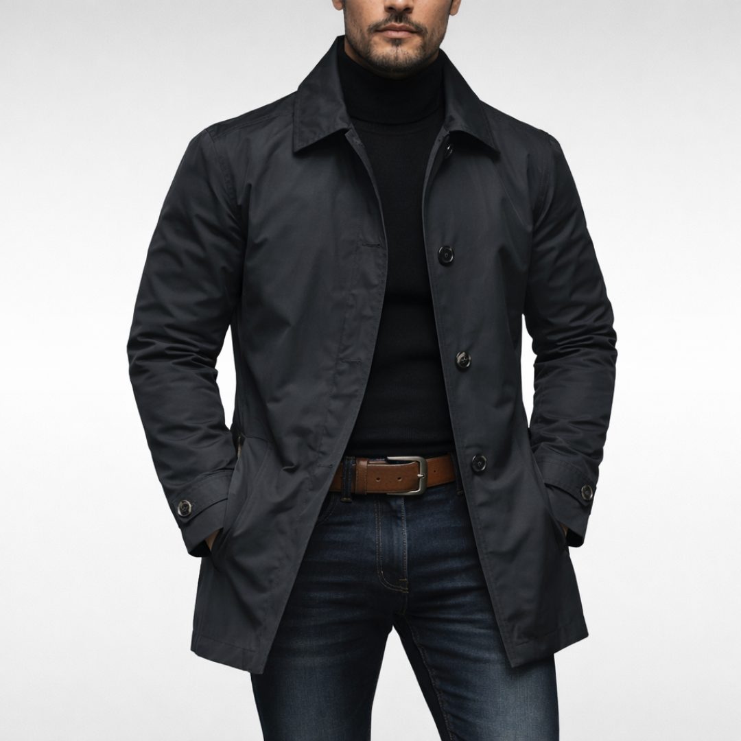 Button-Down Collar Coat for Men