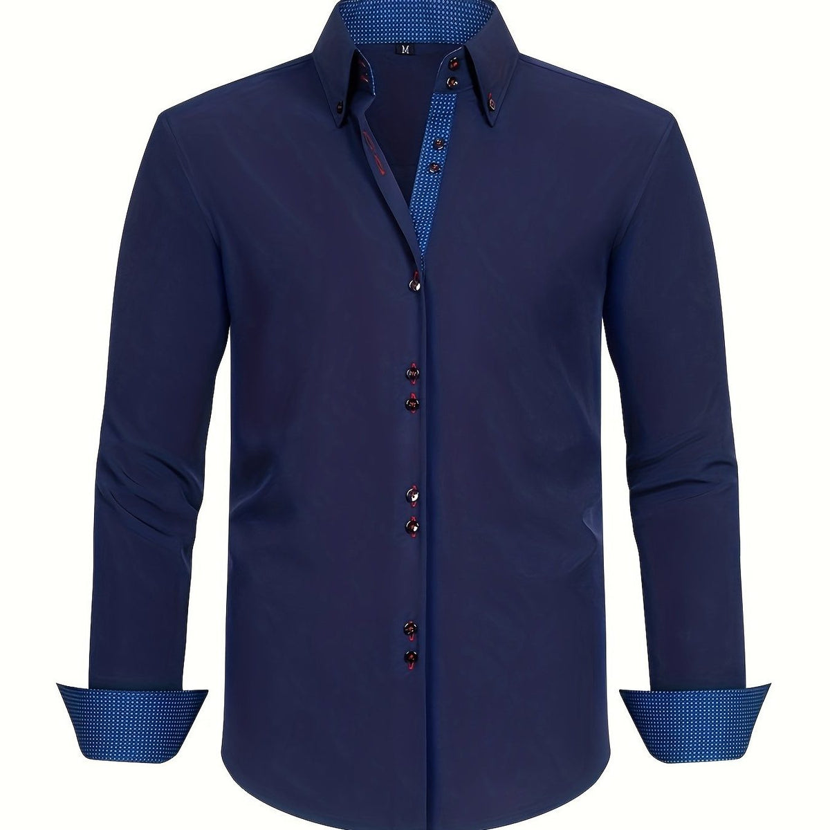 Button-Down Contrast Cuff Shirt for Men