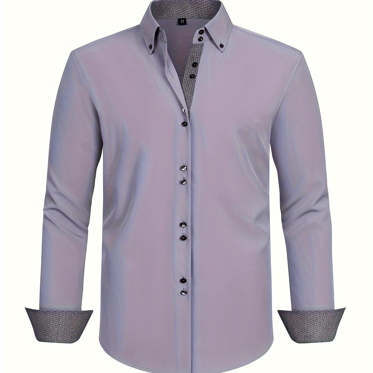 Button-Down Contrast Cuff Shirt for Men