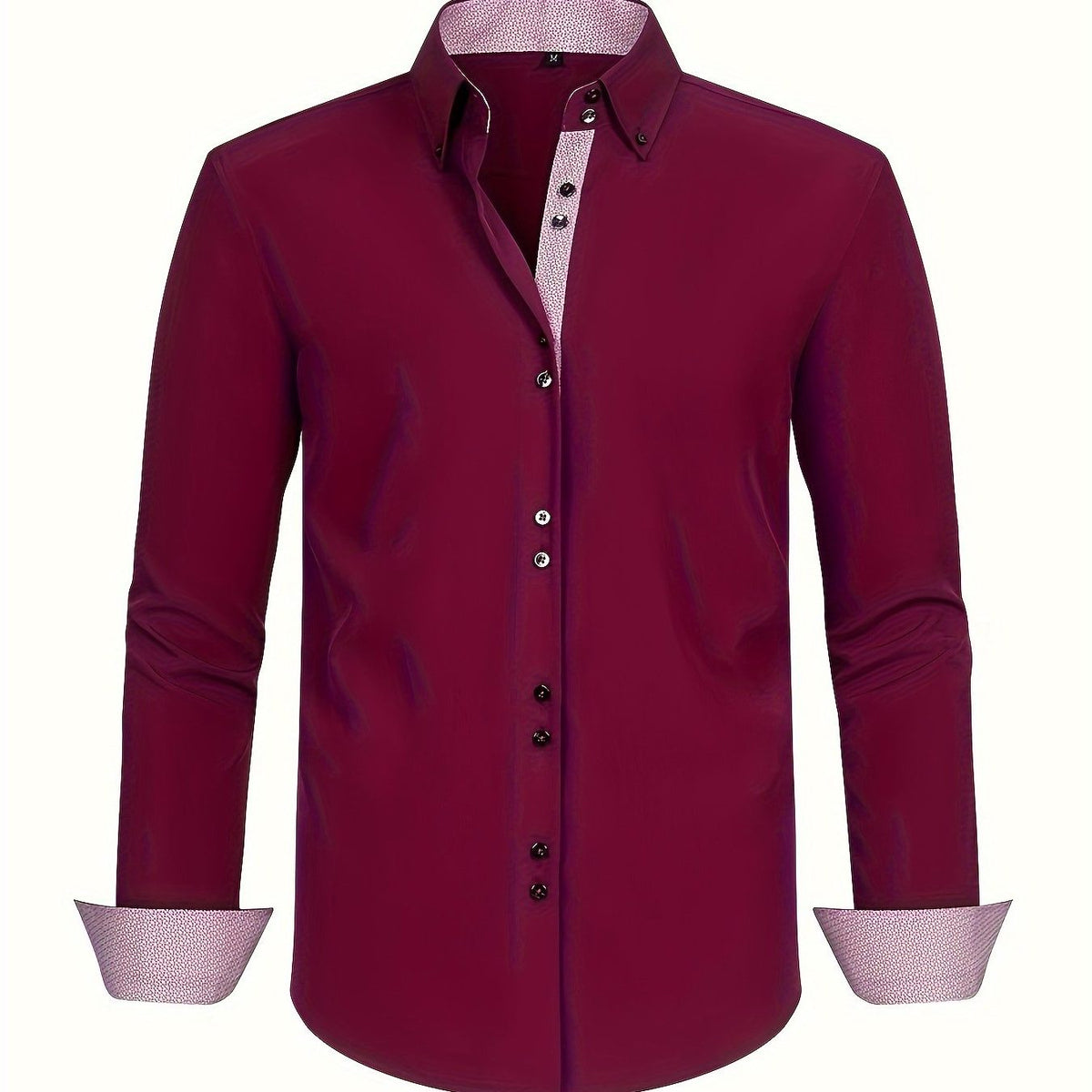 Button-Down Contrast Cuff Shirt for Men
