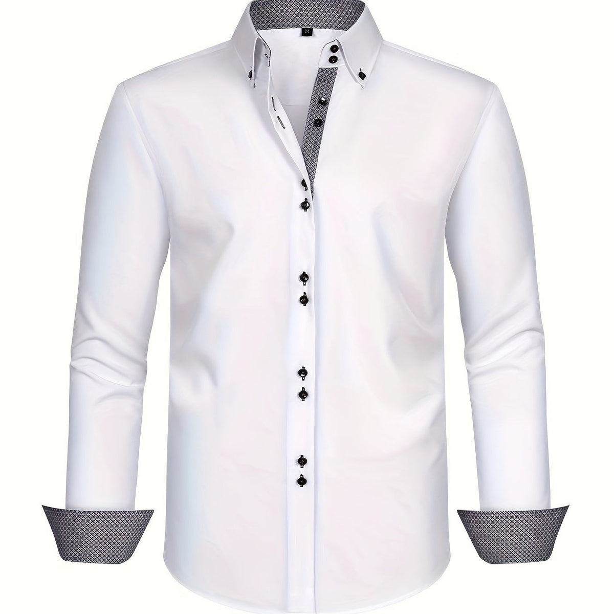 Button-Down Contrast Cuff Shirt for Men