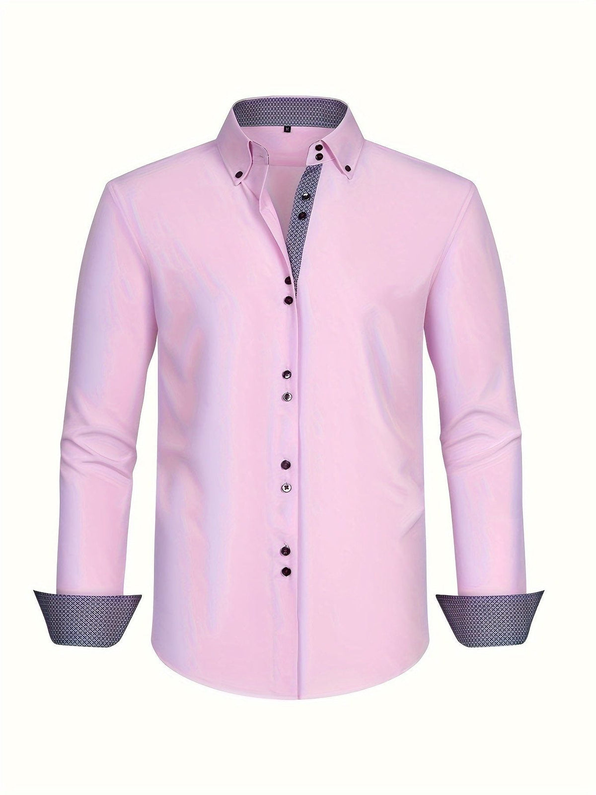 Button-Down Contrast Cuff Shirt for Men