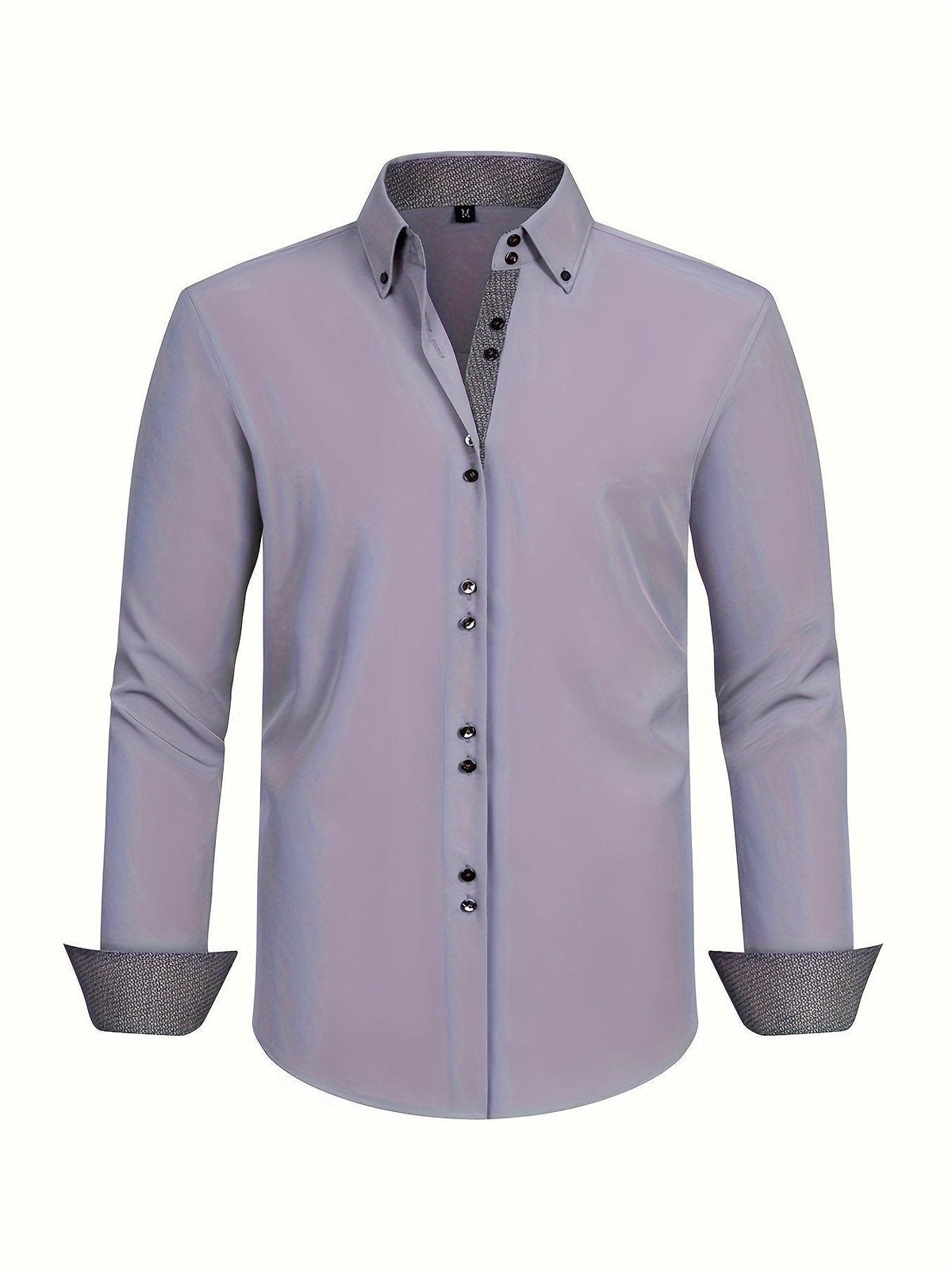 Button-Down Contrast Cuff Shirt for Men