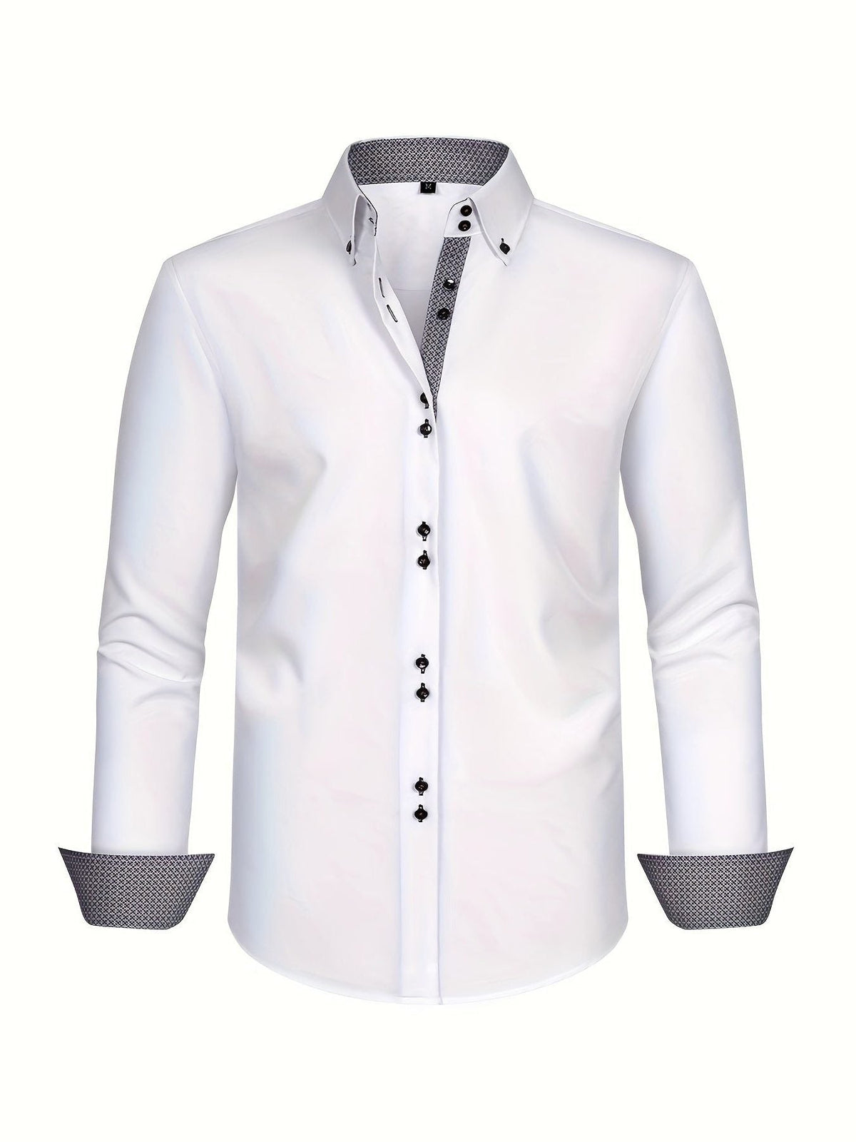 Button-Down Contrast Cuff Shirt for Men