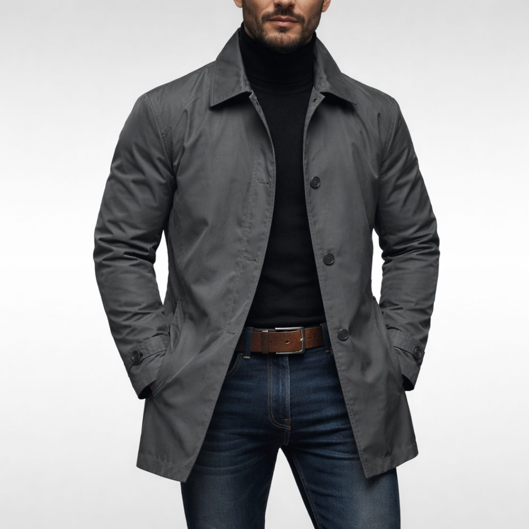 Button-Down Lapel Coat for Men
