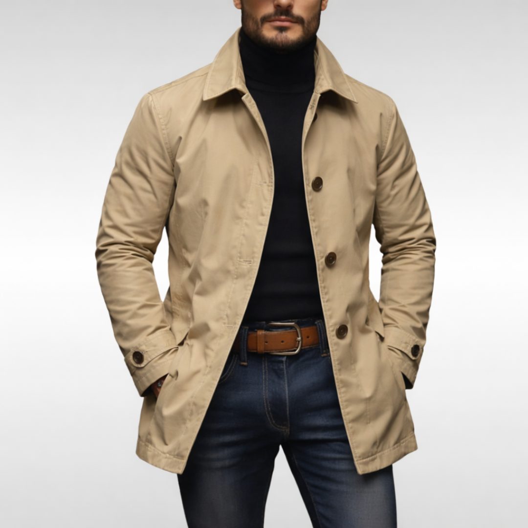 Button-Down Lapel Coat for Men