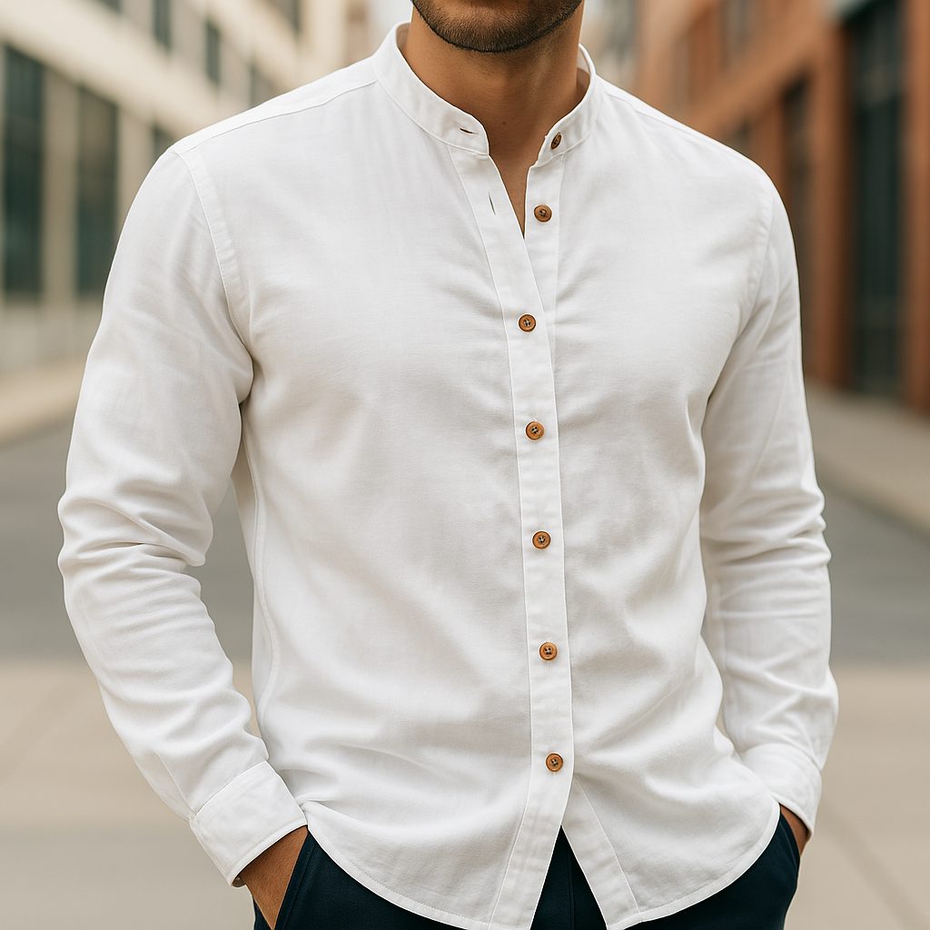 Button-Down Linen Cotton Shirt for Men