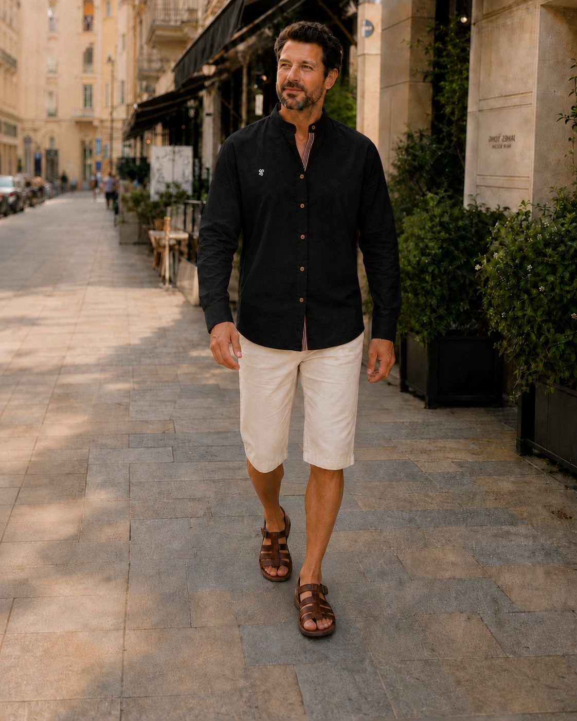 Button-Down Linen Shirt for Men