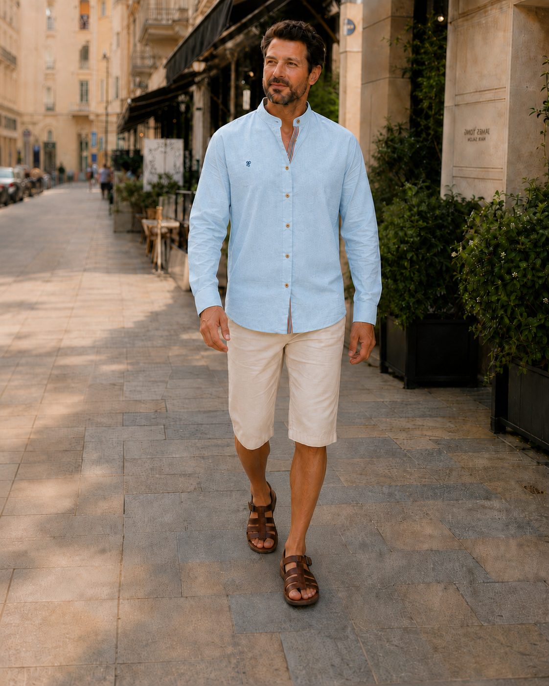 Button-Down Linen Shirt for Men