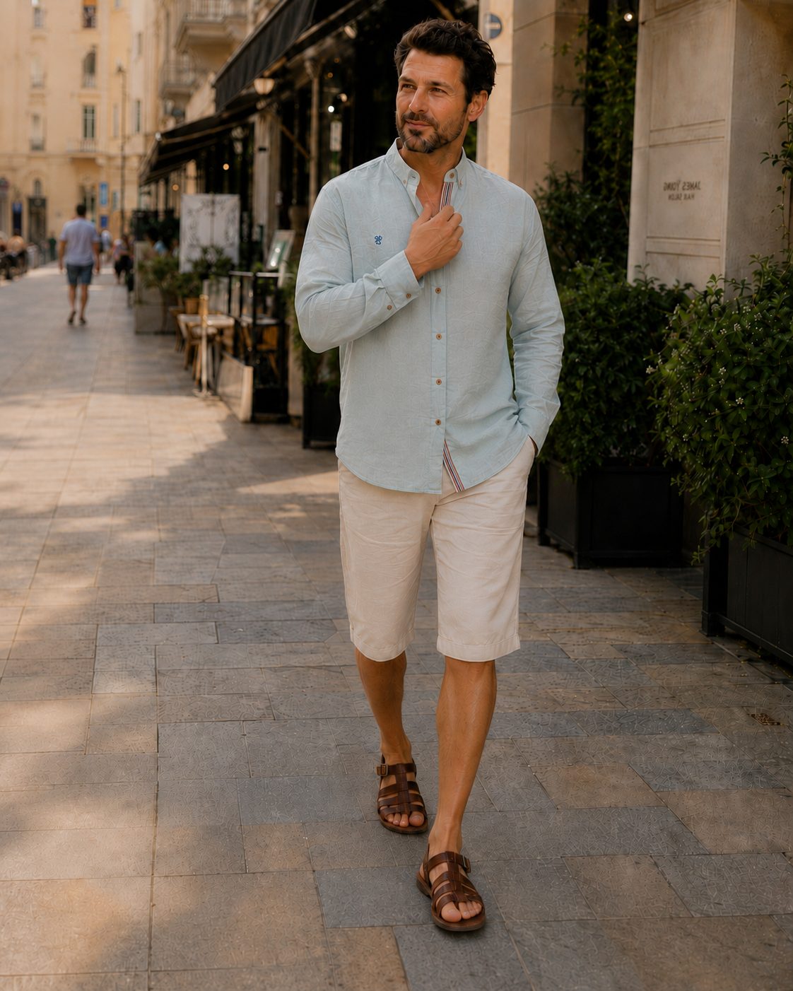Button-Down Linen Shirt for Men
