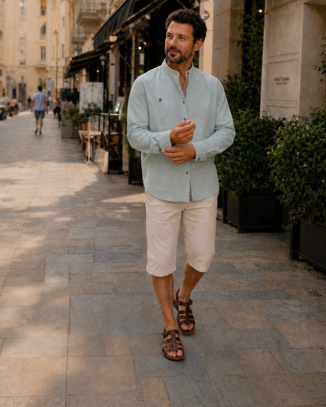Button-Down Linen Shirt for Men