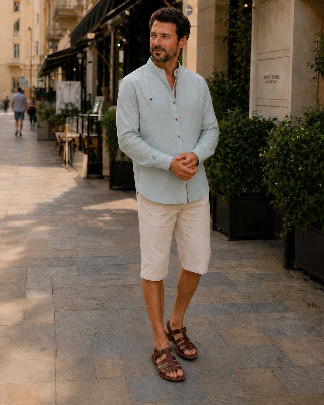 Button-Down Linen Shirt for Men