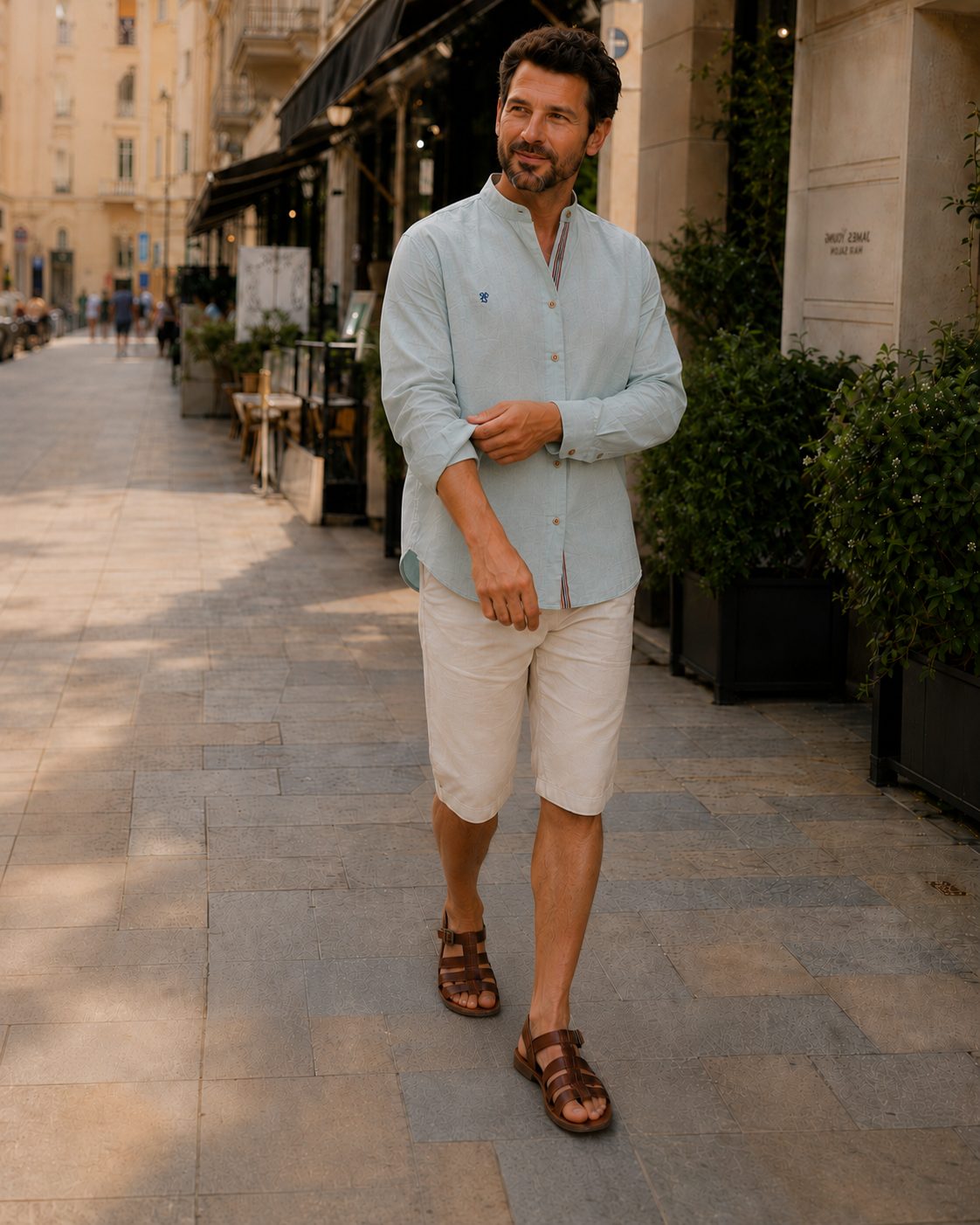 Button-Down Linen Shirt for Men