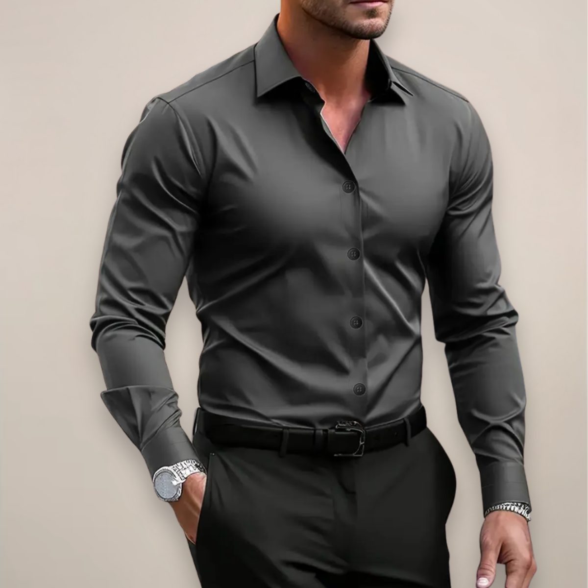 Button-Down Long Sleeve Shirt for Men