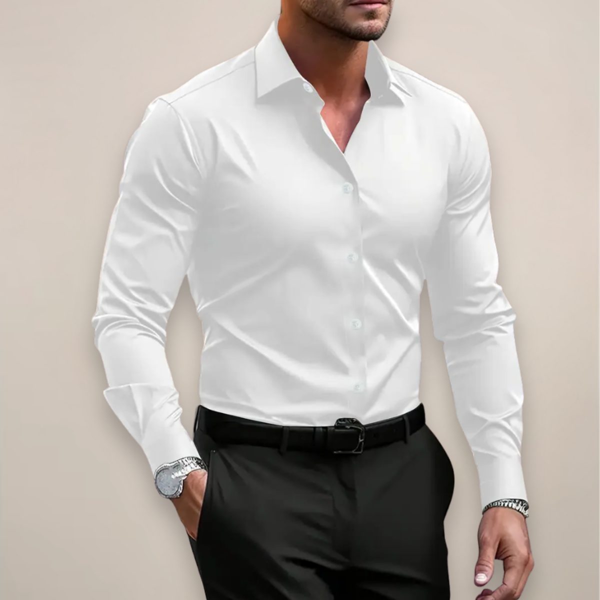 Button-Down Long Sleeve Shirt for Men
