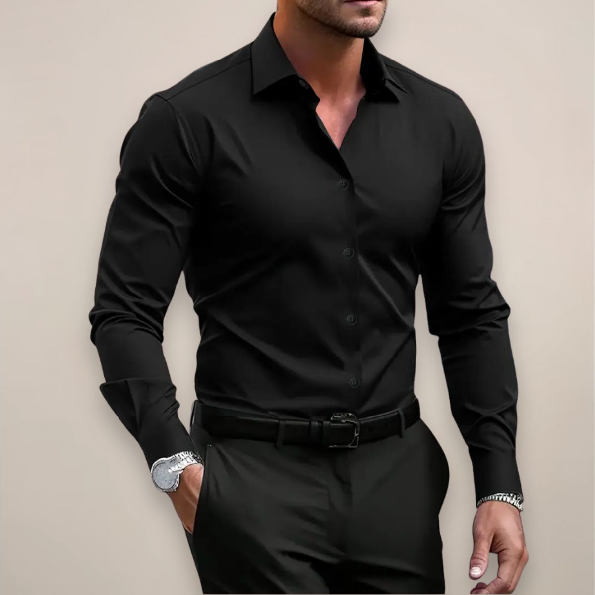 Button-Down Long Sleeve Shirt for Men