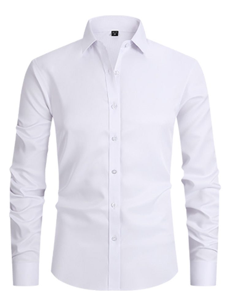 Button-Down Long Sleeve Stretch Shirt for Men