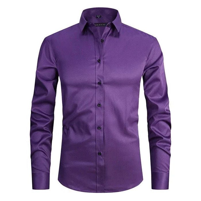 Button-Down Long Sleeve Stretch Shirt for Men