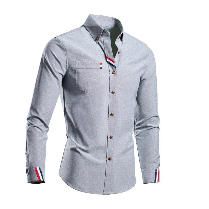 Button-Down Pointed Collar Shirt for Men