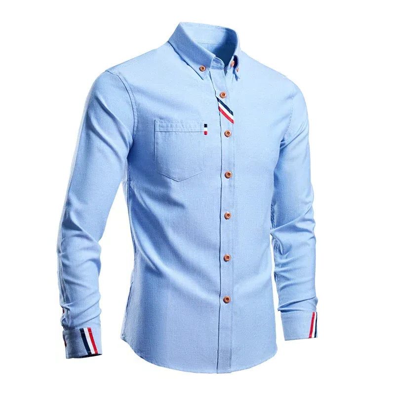 Button-Down Pointed Collar Shirt for Men