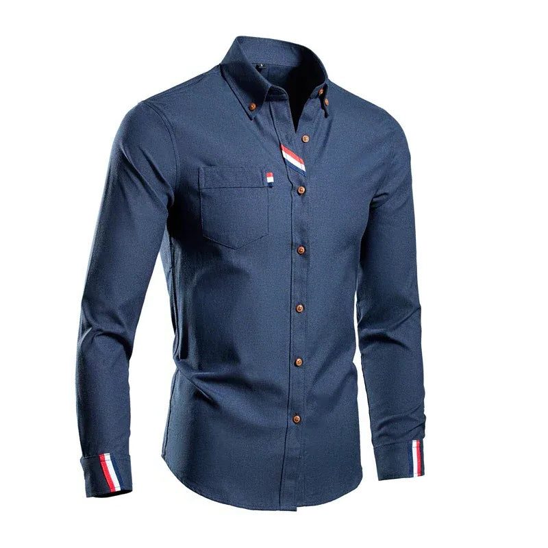 Button-Down Pointed Collar Shirt for Men